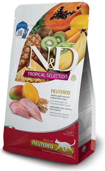 N&D TROPICAL CAT Adult Neutered Chicken 0,3 kg