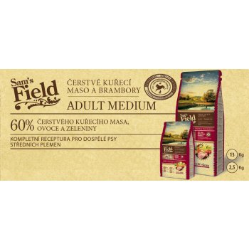 Sam's Field Adult Medium Chicken & Potato 2,5 kg