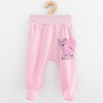Kojenecké bavlněné polodupačky New Baby Happy Elephant pink – Zboží Dáma