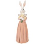 Clayre & Eef Noblesní vintage zaječí dáma v sametových šatech s kyticí 18*16*53 cm – Hledejceny.cz