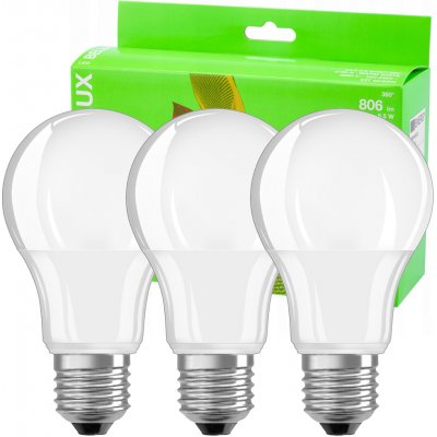 Bellalux 3x LED žárovka E27 A60 8.5W = 60W 806lm 2700K Teplá bílá 200° – Hledejceny.cz