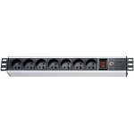 XtendLan ZASUVKA7F-19 Rozvodný panel, 19", 7x 230V, ČSN, přepěťová a proudová ochrana, vypínač ZASUVKA7F-19 – Zboží Živě
