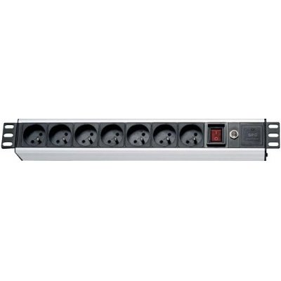 XtendLan ZASUVKA7F-19 Rozvodný panel, 19", 7x 230V, ČSN, přepěťová a proudová ochrana, vypínač ZASUVKA7F-19 – Zboží Živě
