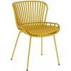 Zahradní židle a křeslo Kave Home Surpik zahradní židle s ocelovou konstrukcí Hořčicově žlutá