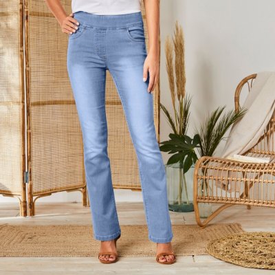 Blancheporte Bootcut strečové džíny denim sepraná modré