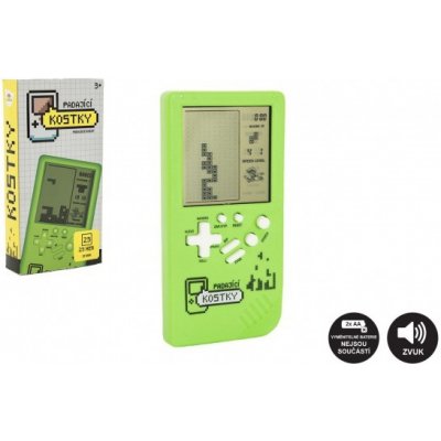 Teddies Digitální hra Padající kostky hlavolam plast 7x14cm zelená na baterie se zvukem v krabičce 7,5x14,5 – Zbozi.Blesk.cz