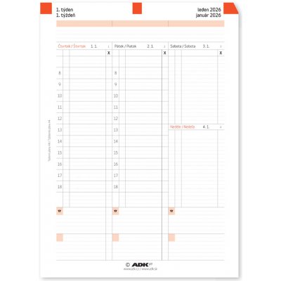 Formulář Týdenní plán A4 2026 53 listů – Zboží Živě