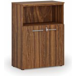 Primo Kombinovaná kancelářská skříň WOOD, 1087 x 800 x 420 mm, ořech – Zboží Dáma