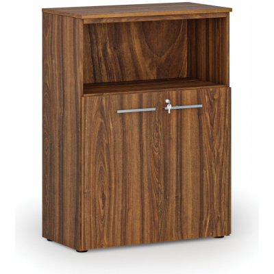 Primo Kombinovaná kancelářská skříň WOOD, 1087 x 800 x 420 mm, ořech – Zboží Dáma