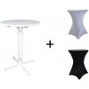 Barový stolek TENTino EBSTL80 80 cm ubrus bílá / white