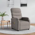 shumee Masážní polohovací křeslo taupe textil – Zboží Dáma