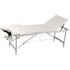 Masážní stůl a židle Vida XL 110089 skládací masážní stůl se 3 zónami a hliníkovým rámem krémově bílý