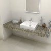 Umyvadlová deska Sapho TAILOR rockstone deska 130x50 cm, provedení límce R TR130R