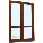 Kömmerling balkonové dveře 70 AD s příčkou pravé ořech/ořech 120 x 210 cm s klikou+ PVC rám – Hledejceny.cz