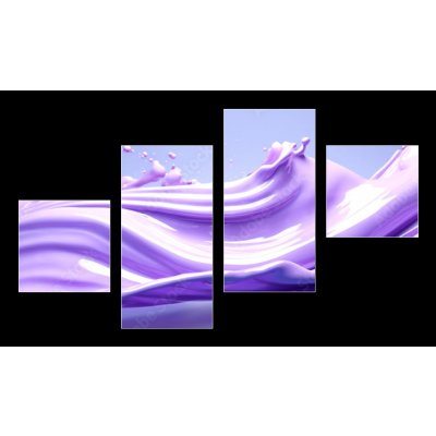 Obraz 4D čtyřdílný - 100 x 60 cm - Abstract purple fluid art in bright colors. Lavender background for advertising cosmetic products.Generative Ai content. – Zboží Mobilmania