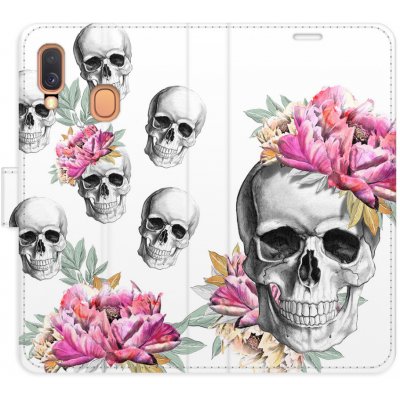 Pouzdro iSaprio Flip s kapsičkami na karty - Crazy Skull Samsung Galaxy A40
