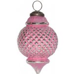 Clayre & Eef Růžovo-stříbrná skleněná ozdoba baňka Ø 8*10 cm – Hledejceny.cz