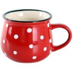 Toro HRNEK ČERVENÝ S BÍLÝMI PUNTÍKY KERAMIKA 250 ml – Zboží Dáma