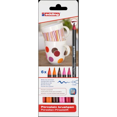 Edding Porzellan Popisovač 4200 červené odstíny, 6 ks – HobbyKompas.cz