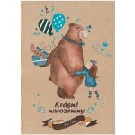 Přání k narozeninám CTS18, dětské, kraft – Zboží Dáma