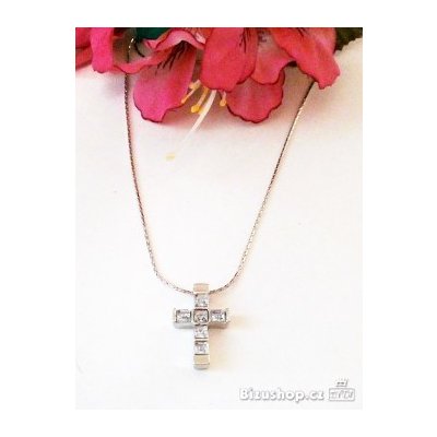 Zyta Řetízek s přívěskem Křížek s krystal kameny 697302 – Zboží Mobilmania
