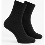 Ponožky 100% bavlna ČESKÁ VÝROBA jemný lem žebrované tmavě šedá – Sleviste.cz