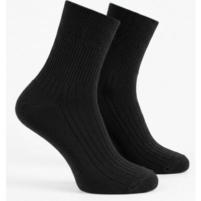 Ponožky 100% bavlna ČESKÁ VÝROBA jemný lem žebrované tmavě šedá – Sleviste.cz