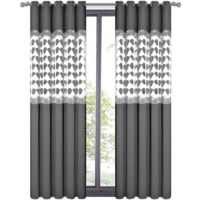 Fliying Dekorační závěs Amálie 145x250 cm-šedá/bílá (cena za 1 kus) – Zboží Mobilmania