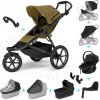 Kočárek Thule Urban Glide 3 Set 10v1 Nutria green 2024 + madlo + korba Black + pláštěnky a moskytiéry Thule + Autosedačka Thule Maple Black s ISOFIX základnou Thule Alfi a adaptéry