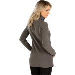 Litex Dámská mikina s řaseným límcem šedá – Zboží Mobilmania