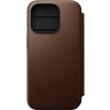 Pouzdro a kryt na mobilní telefon Pouzdro Nomad Modern Leather Folio iPhone 15 Pro hnědé