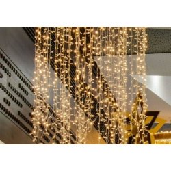 DECOLED Interiérová LED světelná záclona 1x5 m teple bílá 500 diod