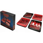 CurePink Tácky pod sklenice Stranger Things Phrases balení 4 ks 10x10cm – Zbozi.Blesk.cz