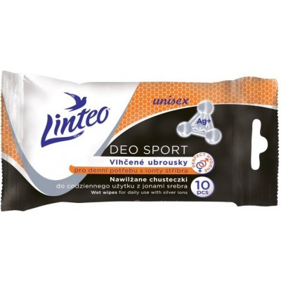 Linteo Deo Sport pro denní potřebu s ionty stříbra unisex vlhčené ubrousky 10 ks