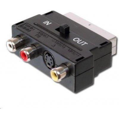 PremiumCord Adapter SCART-3x cinch + S-video s přepínačem IN/OUT kjsa-01 – Zboží Živě