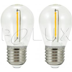 Polux 308733 2x náhradní filamentová LED žárovka do světelného řetězu KANATA, E27, S14, 0,5W, 2200K, 80lm, čirá
