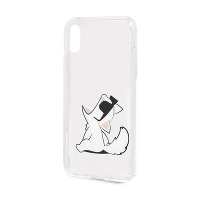 Pouzdro Karl Lagerfeld Fun Choupette No Rope Hard Case Apple iPhone X XS čiré – Zboží Mobilmania