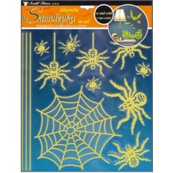 Anděl 10047 samolepící dekorace pavouci svítící ve tmě 38x30cm