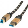 usb kabel Roline 11.02.8902 USB 3.0 A(M) - USB3.0 B(M), 1,8m, zlatý