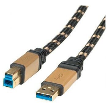 Roline 11.02.8902 USB 3.0 A(M) - USB3.0 B(M), 1,8m, zlatý