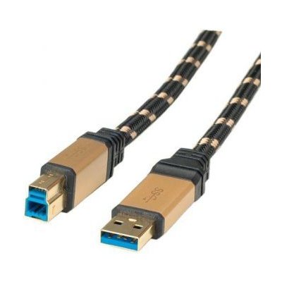 Roline 11.02.8902 USB 3.0 A(M) - USB3.0 B(M), 1,8m, zlatý – Zboží Mobilmania