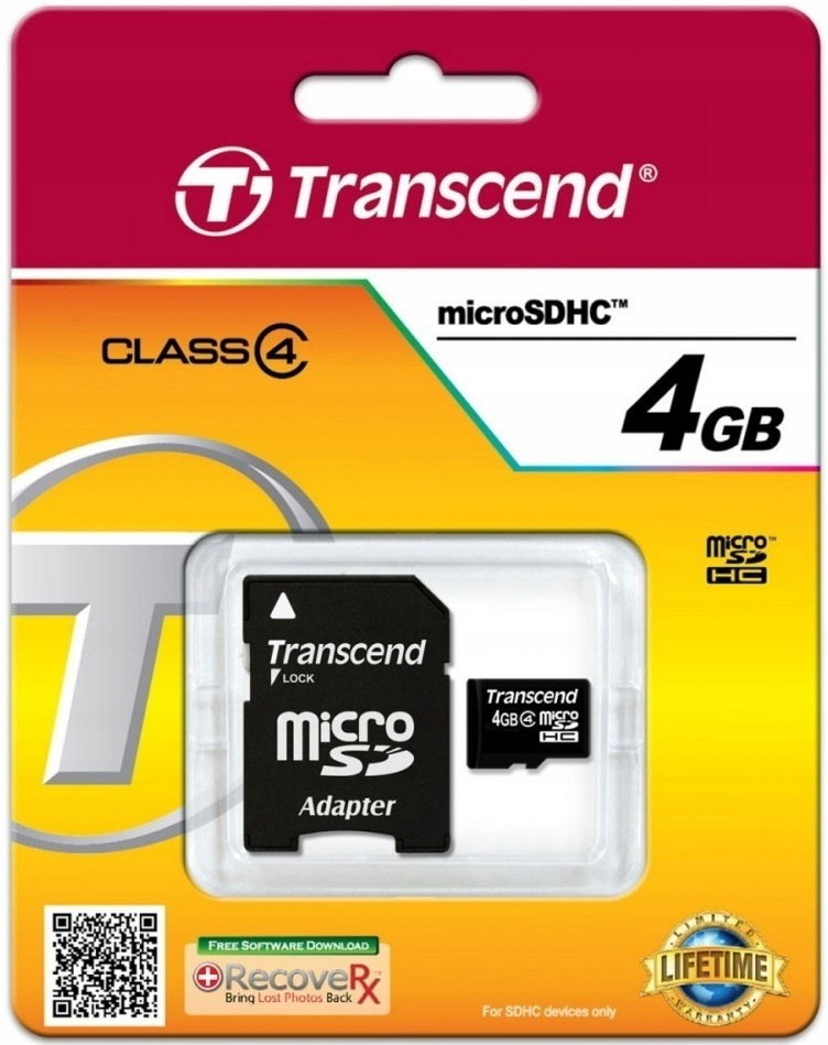 Transcend microSDHC 4 GB Class 4 TS4GUSDHC4