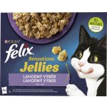 Felix Sensations výběr v ochuceném želé s jehněčím makrelou sleďem a krůtou 12 x 85 g – Hledejceny.cz