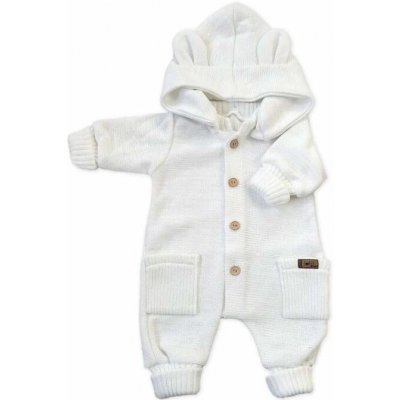 Kojenecký pletený overal s kapucí bílá – Zboží Dáma