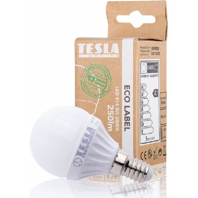 Tesla LED žárovka P45, E14, 3 W, 250 lm, 3 000 K – Hledejceny.cz