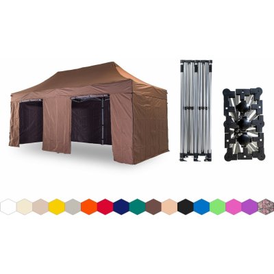 TENTino SMALL HEXAGON 3x6 m 10A - HNĚDÁ – Hledejceny.cz