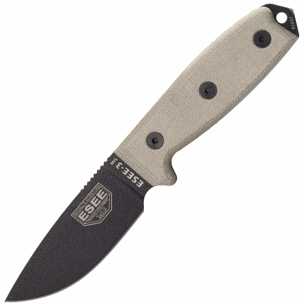 ESEE Knives Model 3 survival knife 3MIL-P-B sheath and MOLLE
