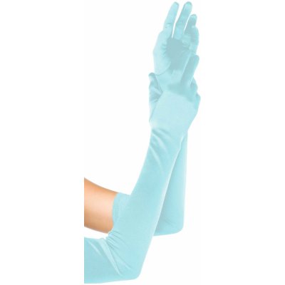 Leg Avenue Extra Long Satin Gloves 16B Light Blue – Zboží Dáma