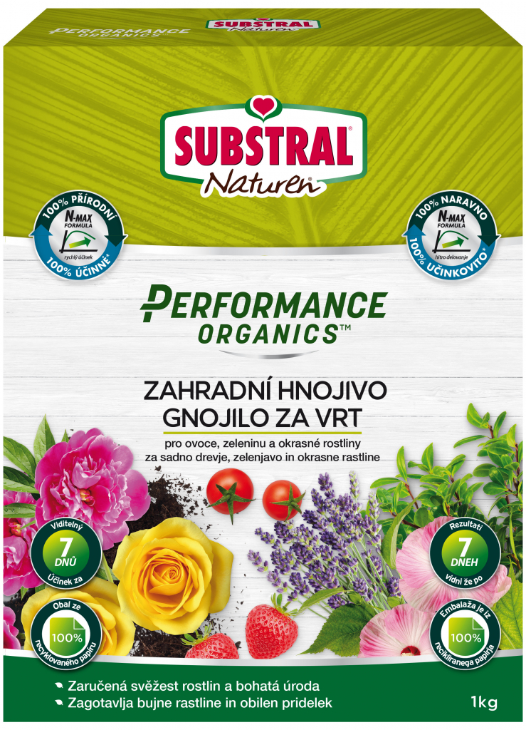 Substral Hnojivo granulované PERFORMANCE ORGANICS ZAHRADA 1 kg