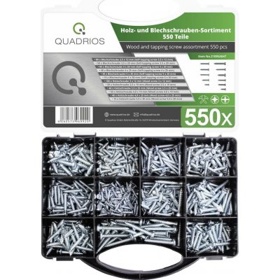 Quadrios 2109SA047 2109SA047 sada šroubů do plechu 550 ks – Hledejceny.cz